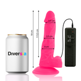 DIVERSIA - DILDO VIBRANTE FLEXIBLE ROSA 18 CM -O- 4 CM